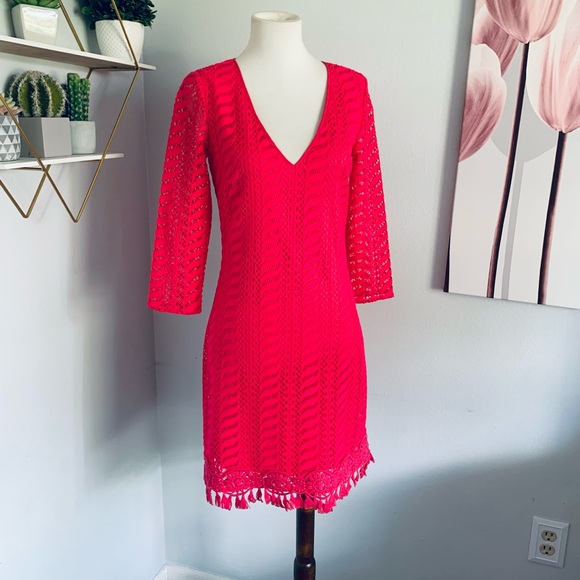 Lilly Pulitzer • Seminole Mini Dress • Crochet Zebra Lace • SZ XS • Retail $178 - Picture 8 of 14